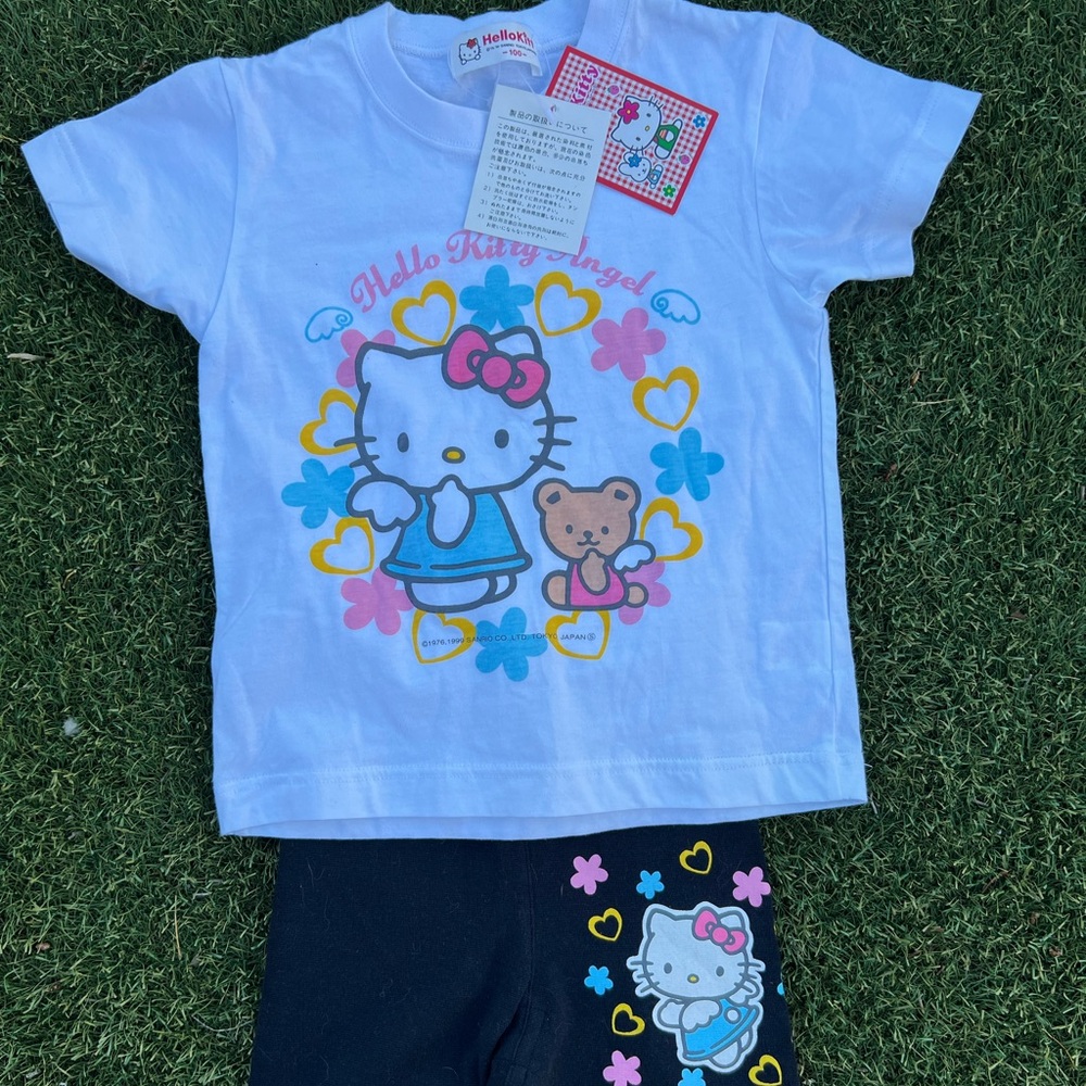 NWT Vintage 1999 Hello Kitty Angel Kids T-Shirt & Shorts Set
